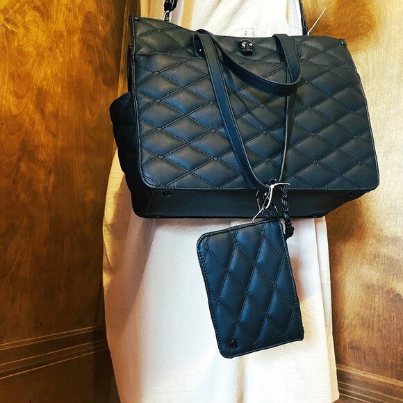 FIRM. Rare BETSEY JOHNSON Skull Tote. Matte Black Shoulder Crossbody Bag - Picture 5 of 12